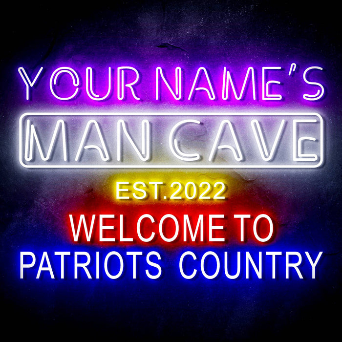 Custom Ultra-Bright Welcome Patriots Country Man Cave LED Sign with Remote (Neon-Style, LED Technology) - Way Up Gifts