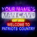 Custom Ultra-Bright Welcome Patriots Country Man Cave LED Sign with Remote (Neon-Style, LED Technology) - Way Up Gifts