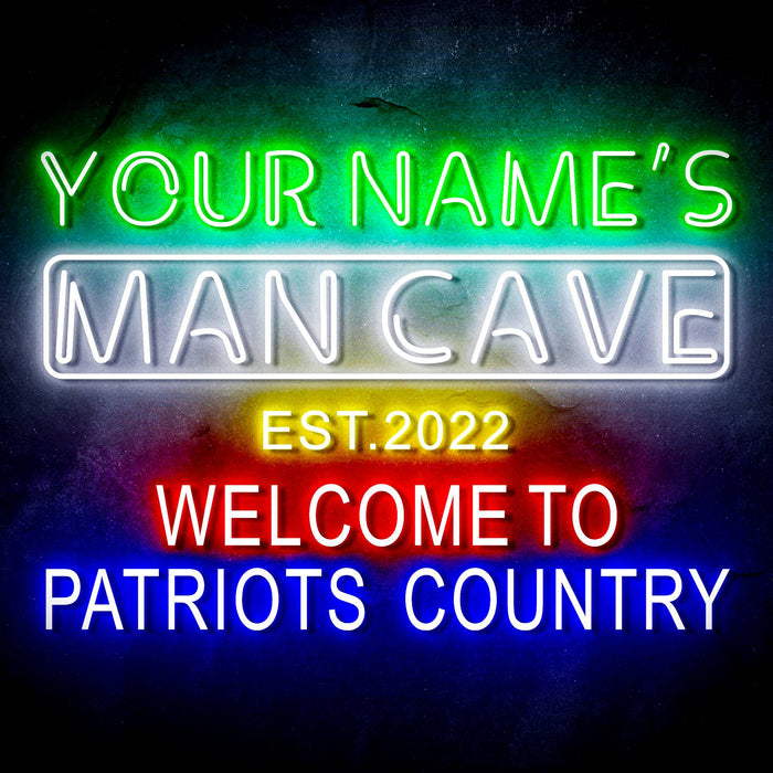 Custom Ultra-Bright Welcome Patriots Country Man Cave LED Sign with Remote (Neon-Style, LED Technology) - Way Up Gifts