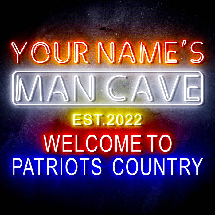 Custom Ultra-Bright Welcome Patriots Country Man Cave LED Sign with Remote (Neon-Style, LED Technology) - Way Up Gifts