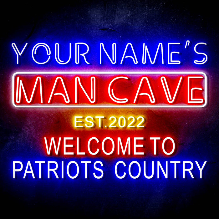 Custom Ultra-Bright Welcome Patriots Country Man Cave LED Sign with Remote (Neon-Style, LED Technology) - Way Up Gifts