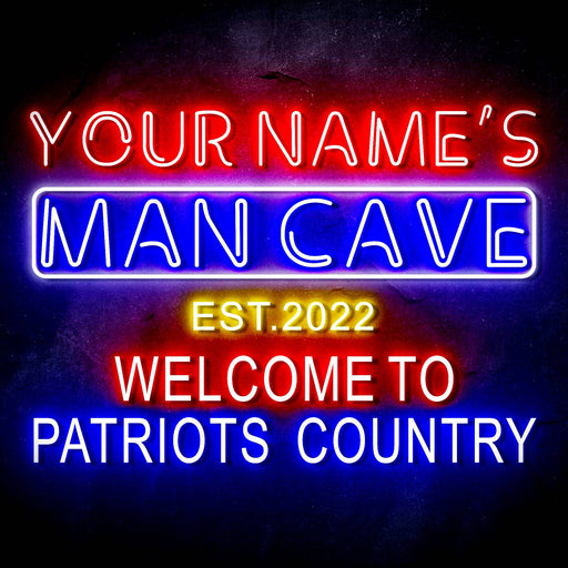 Custom Ultra-Bright Welcome Patriots Country Man Cave LED Sign with Remote (Neon-Style, LED Technology) - Way Up Gifts