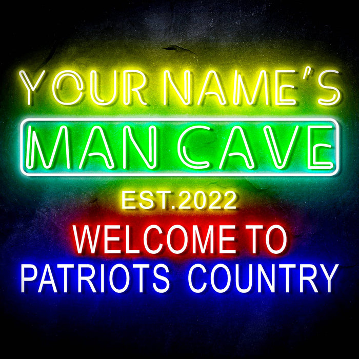 Custom Ultra-Bright Welcome Patriots Country Man Cave LED Sign with Remote (Neon-Style, LED Technology) - Way Up Gifts