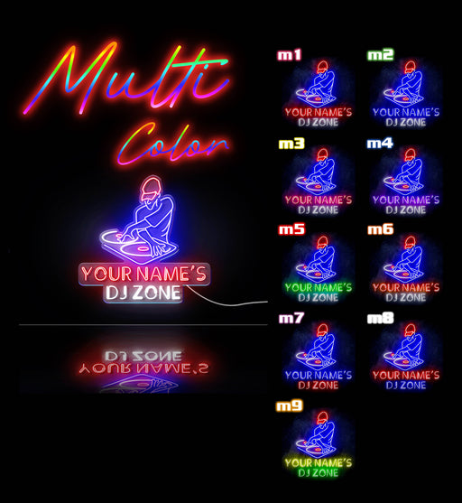 Custom Ultra-Bright DJ Zone Music Studio LED Sign with Remote (Neon-Style, LED Technology) - LED Gift Works
