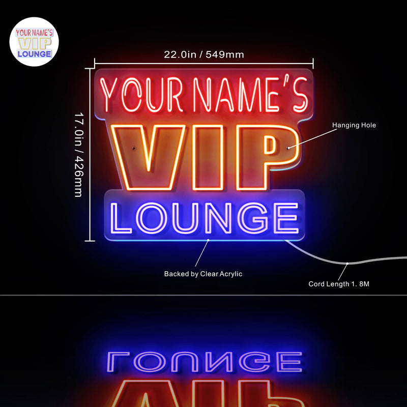 Vip Lounge Led Personalized Ultra-Bright VIP Lounge LED Sign with Remote (Neon-Style ...