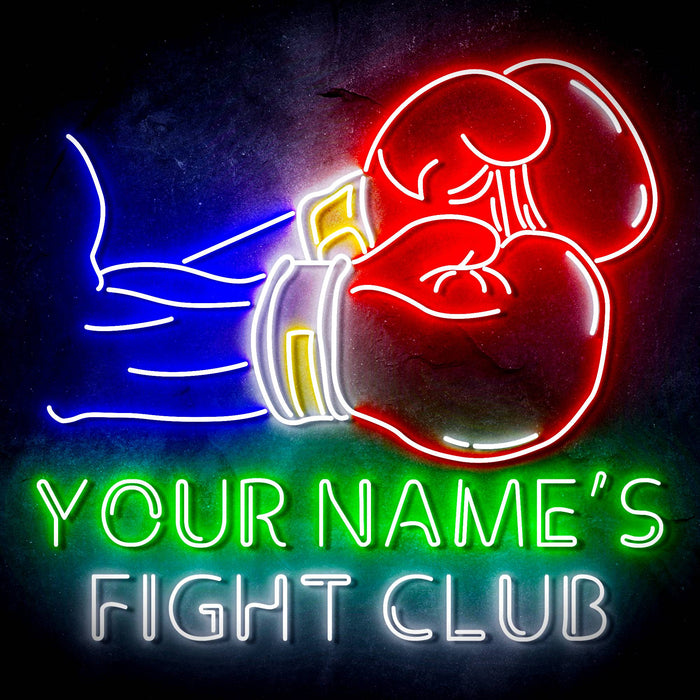 Custom Ultra-Bright Boxing Fight Club Man Cave LED Sign with Remote (Neon-Style, LED Technology) - Way Up Gifts