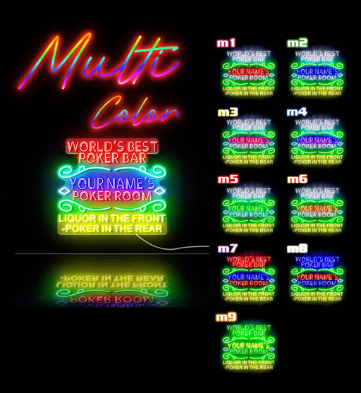 Custom Ultra-Bright Game Room Poker Bar LED Sign with Remote (Neon-Style, LED Technology) - LED Gift Works
