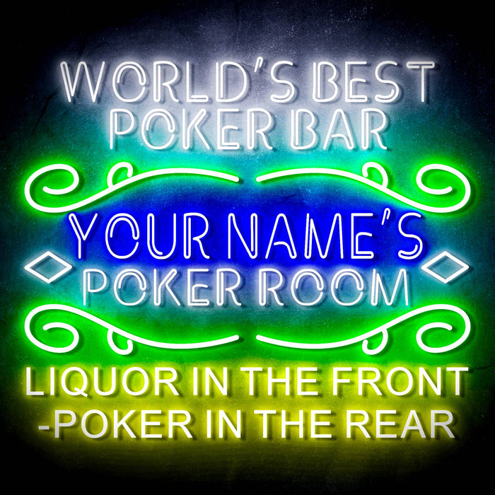 Custom Ultra-Bright Game Room Poker Bar LED Sign with Remote (Neon-Style, LED Technology) - Way Up Gifts
