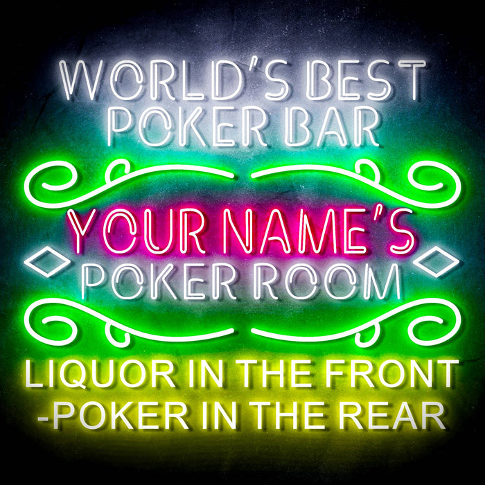 Custom Ultra-Bright Game Room Poker Bar LED Sign with Remote (Neon-Style, LED Technology) - Way Up Gifts