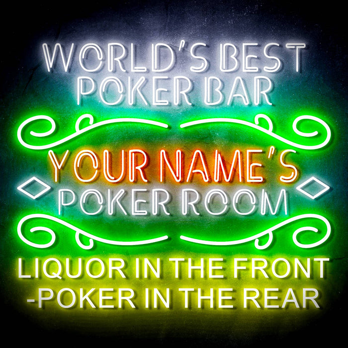 Custom Ultra-Bright Game Room Poker Bar LED Sign with Remote (Neon-Style, LED Technology) - Way Up Gifts