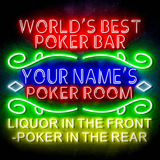 Custom Ultra-Bright Game Room Poker Bar LED Sign with Remote (Neon-Style, LED Technology) - Way Up Gifts