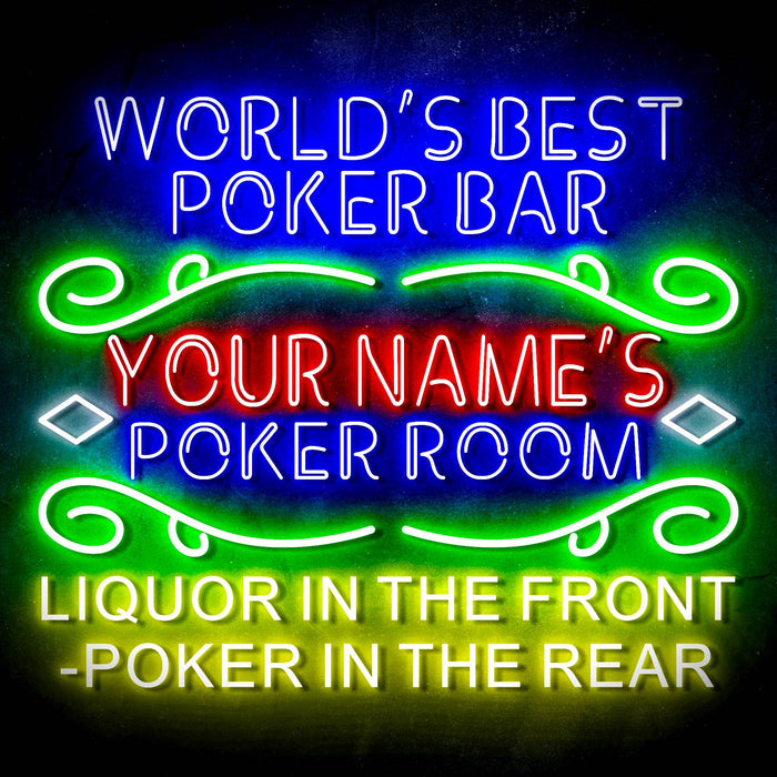Custom Ultra-Bright Game Room Poker Bar LED Sign with Remote (Neon-Style, LED Technology) - Way Up Gifts