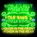 Custom Ultra-Bright Game Room Poker Bar LED Sign with Remote (Neon-Style, LED Technology) - Way Up Gifts