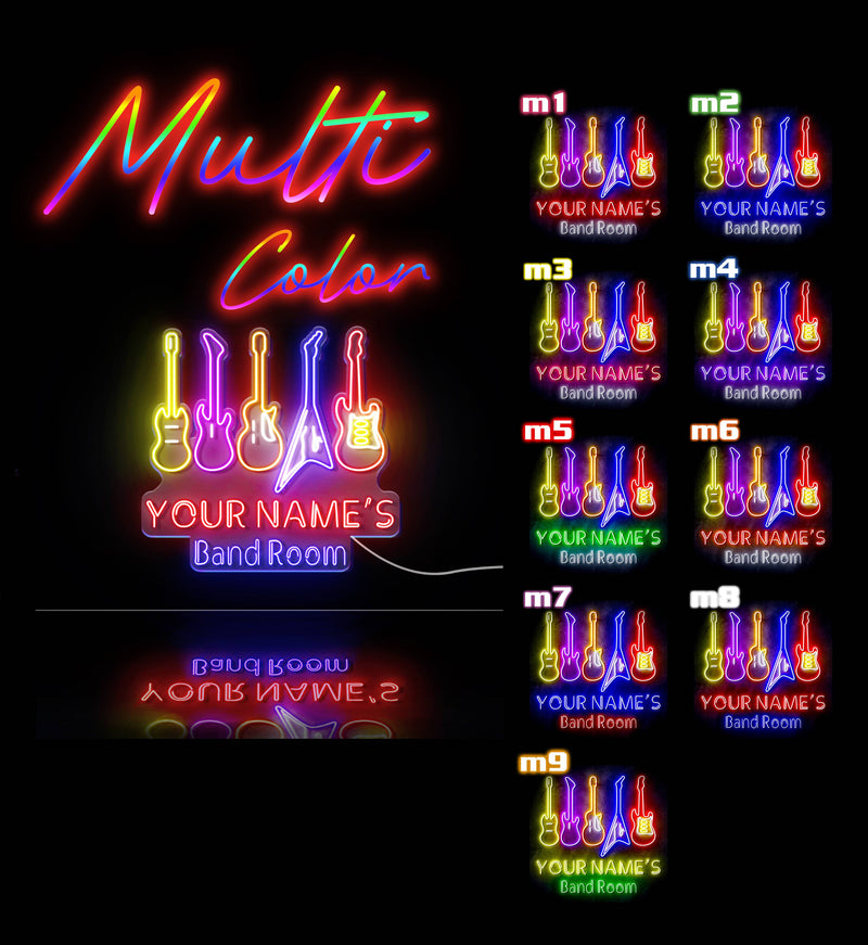 Custom Ultra-Bright Guitar Music Band Room LED Sign with Remote (Neon-Style, LED Technology) - LED Gift Works