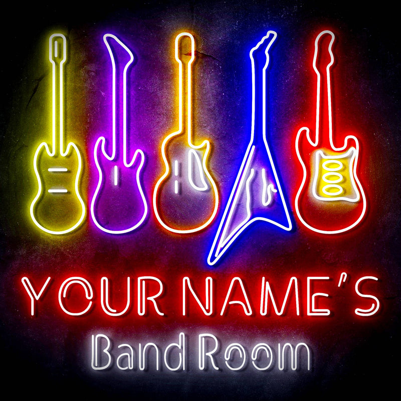 Custom Ultra-Bright Guitar Music Band Room LED Sign with Remote (Neon-Style, LED Technology) - LED Gift Works