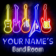 Custom Ultra-Bright Guitar Music Band Room LED Sign with Remote (Neon-Style, LED Technology) - LED Gift Works