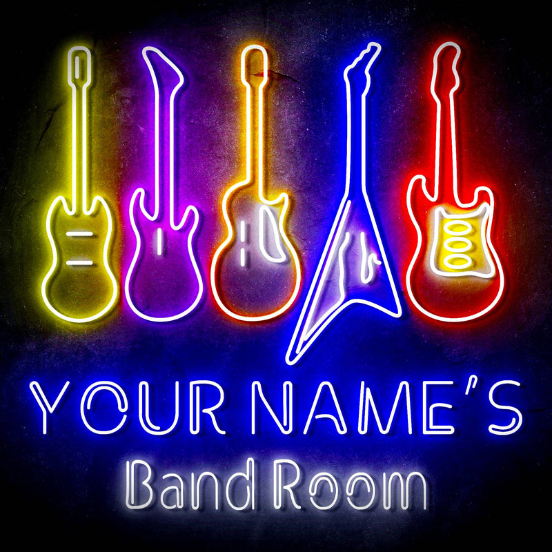 Custom Ultra-Bright Guitar Music Band Room LED Sign with Remote (Neon-Style, LED Technology) - LED Gift Works