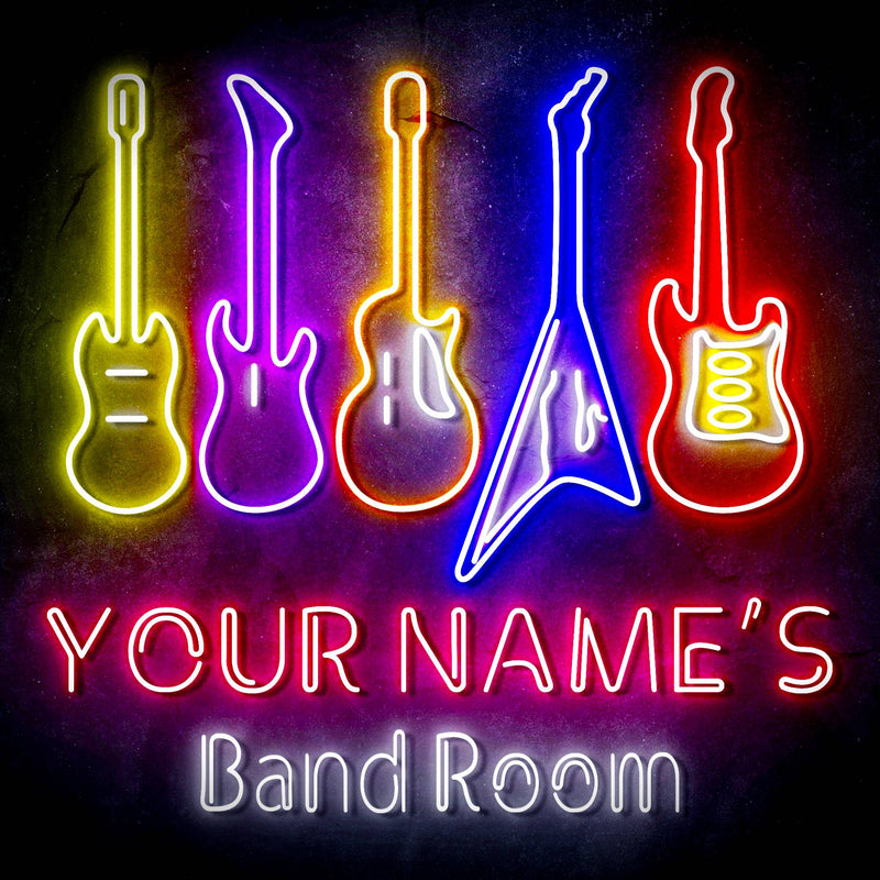 Custom Ultra-Bright Guitar Music Band Room LED Sign with Remote (Neon-Style, LED Technology) - LED Gift Works