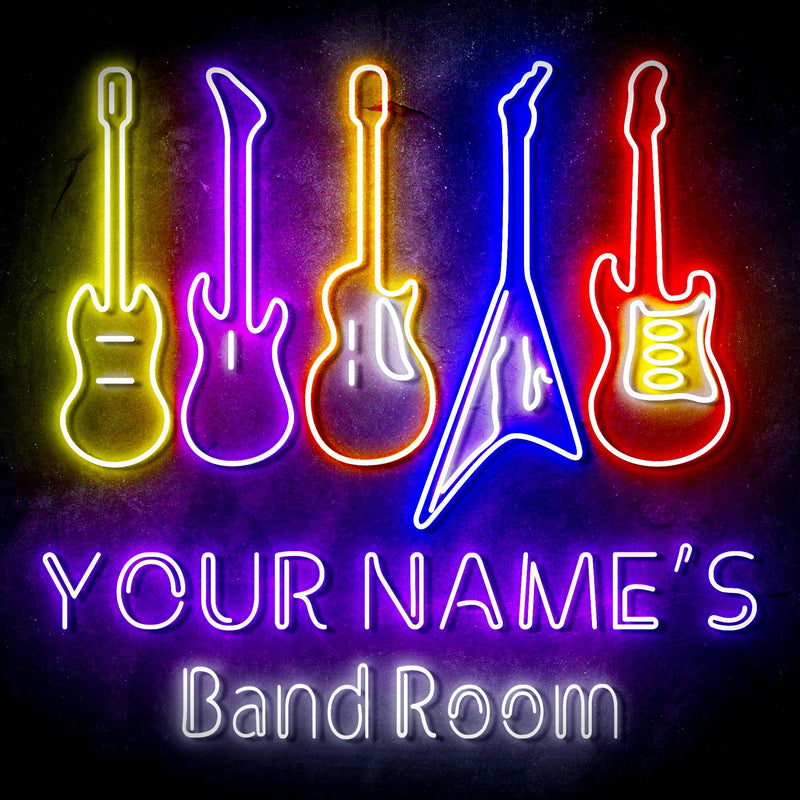 Custom Ultra-Bright Guitar Music Band Room LED Sign with Remote (Neon-Style, LED Technology) - LED Gift Works