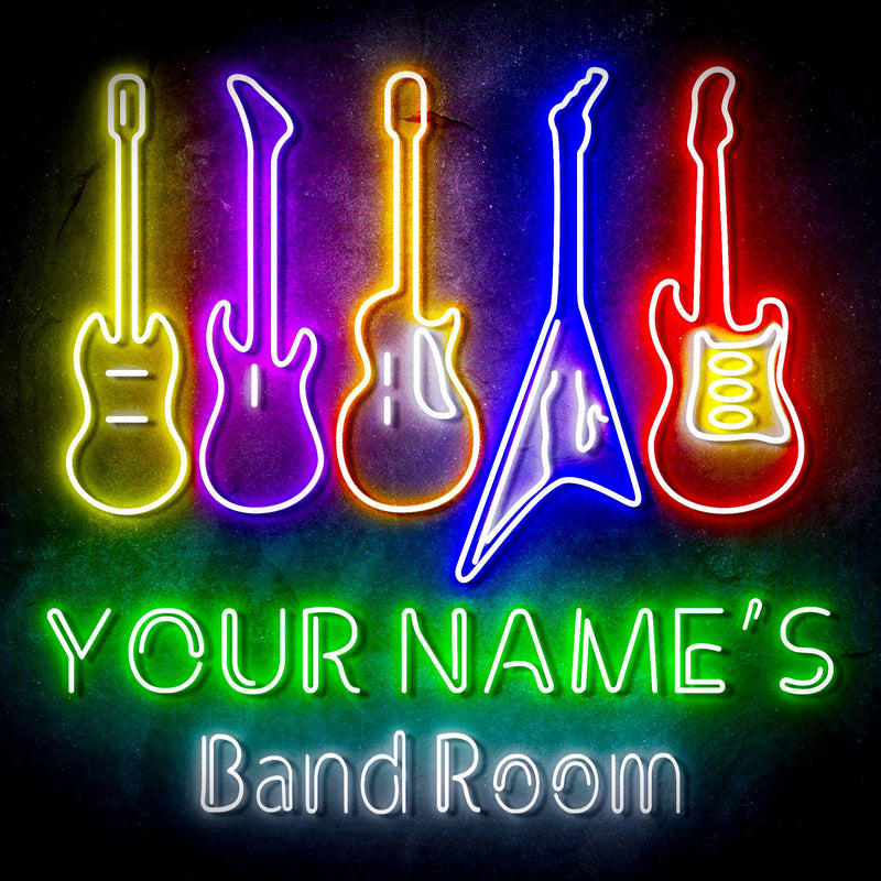 Custom Ultra-Bright Guitar Music Band Room LED Sign with Remote (Neon-Style, LED Technology) - LED Gift Works