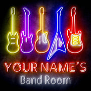 Custom Ultra-Bright Guitar Music Band Room LED Sign with Remote (Neon-Style, LED Technology) - LED Gift Works
