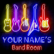 Custom Ultra-Bright Guitar Music Band Room LED Sign with Remote (Neon-Style, LED Technology) - LED Gift Works