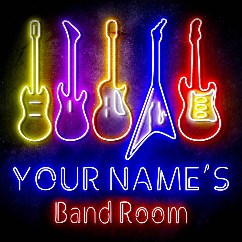 Custom Ultra-Bright Guitar Music Band Room LED Sign with Remote (Neon-Style, LED Technology) - LED Gift Works