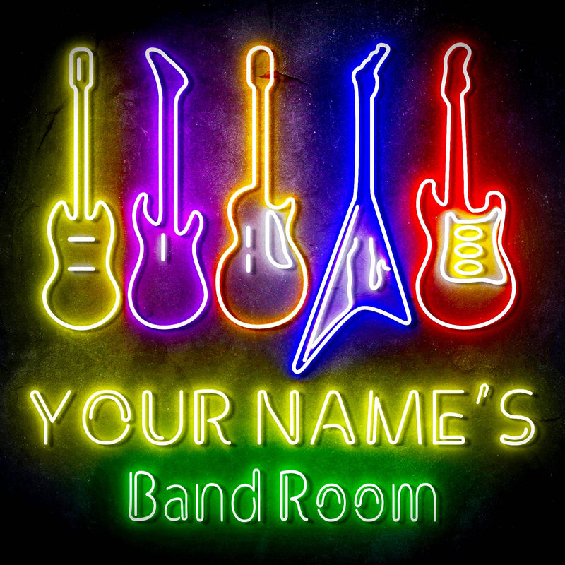 Custom Ultra-Bright Guitar Music Band Room LED Sign with Remote (Neon-Style, LED Technology) - LED Gift Works