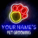 Custom Ultra-Bright Dog Paw Pet Grooming LED Sign with Remote (Neon-Style, LED Technology) - Way Up Gifts