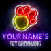 Custom Ultra-Bright Dog Paw Pet Grooming LED Sign with Remote (Neon-Style, LED Technology) - Way Up Gifts