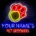 Custom Ultra-Bright Dog Paw Pet Grooming LED Sign with Remote (Neon-Style, LED Technology) - Way Up Gifts