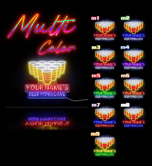 Custom Ultra-Bright Beer Pong Cave LED Sign with Remote (Neon-Style, LED Technology) - LED Gift Works