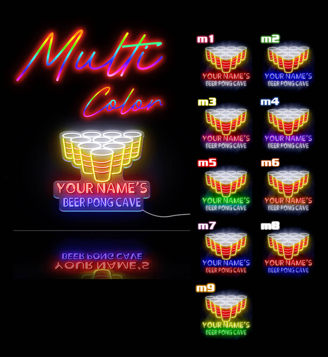 Custom Ultra-Bright Beer Pong Cave LED Sign with Remote (Neon-Style, LED Technology) - Way Up Gifts