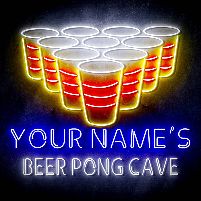 Custom Ultra-Bright Beer Pong Cave LED Sign with Remote (Neon-Style, LED Technology) - Way Up Gifts