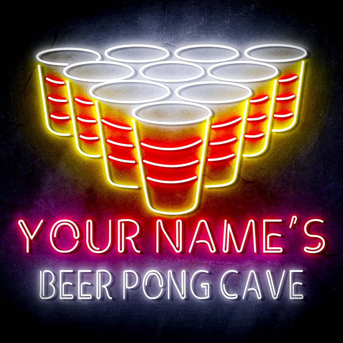 Custom Ultra-Bright Beer Pong Cave LED Sign with Remote (Neon-Style, LED Technology) - Way Up Gifts