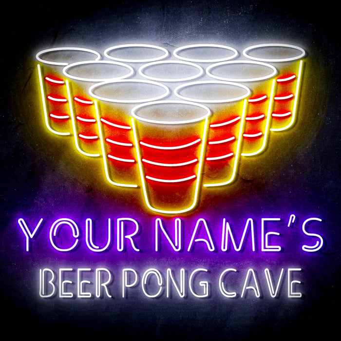 Custom Ultra-Bright Beer Pong Cave LED Sign with Remote (Neon-Style, LED Technology) - Way Up Gifts