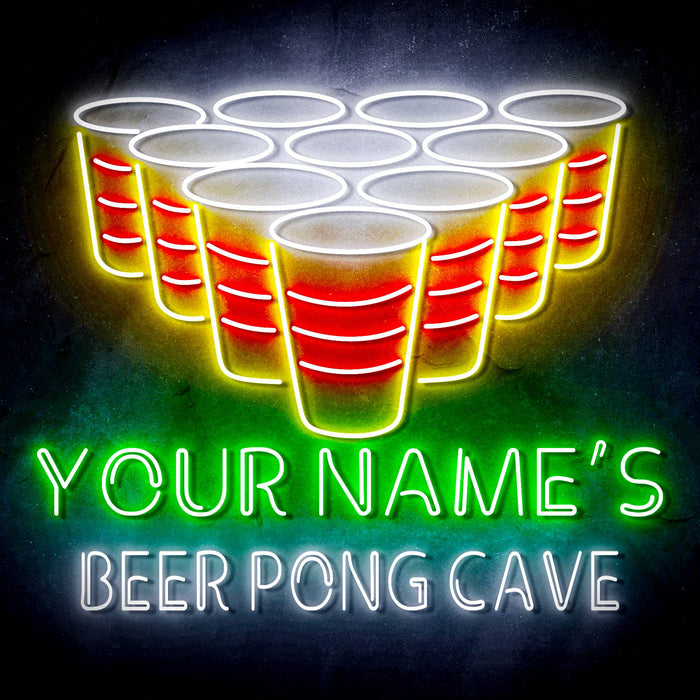 Custom Ultra-Bright Beer Pong Cave LED Sign with Remote (Neon-Style, LED Technology) - Way Up Gifts