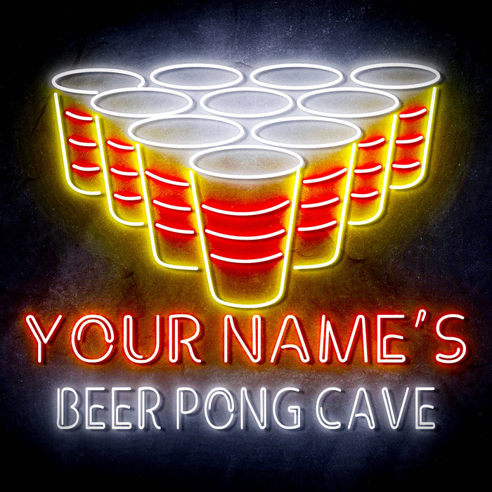 Custom Ultra-Bright Beer Pong Cave LED Sign with Remote (Neon-Style, LED Technology) - Way Up Gifts