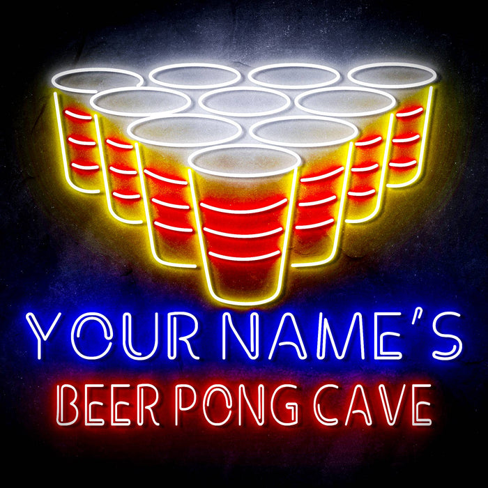 Custom Ultra-Bright Beer Pong Cave LED Sign with Remote (Neon-Style, LED Technology) - Way Up Gifts