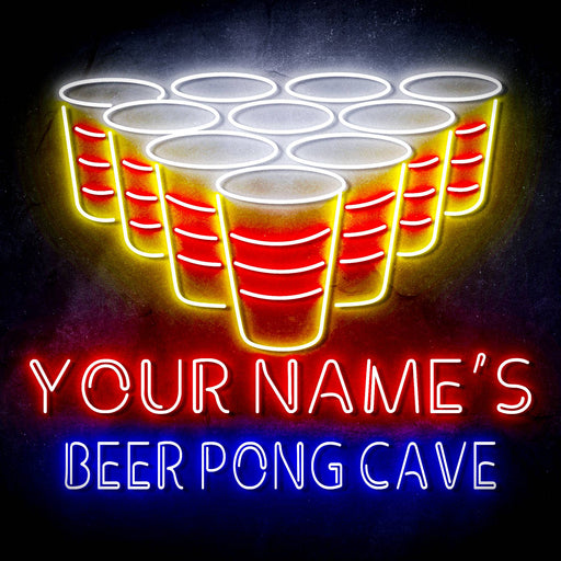 Custom Ultra-Bright Beer Pong Cave LED Sign with Remote (Neon-Style, LED Technology) - Way Up Gifts