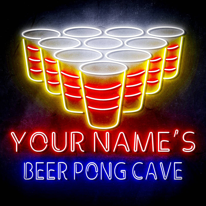 Custom Ultra-Bright Beer Pong Cave LED Sign with Remote (Neon-Style, LED Technology) - Way Up Gifts