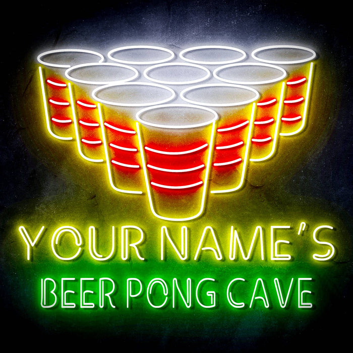 Custom Ultra-Bright Beer Pong Cave LED Sign with Remote (Neon-Style, LED Technology) - Way Up Gifts