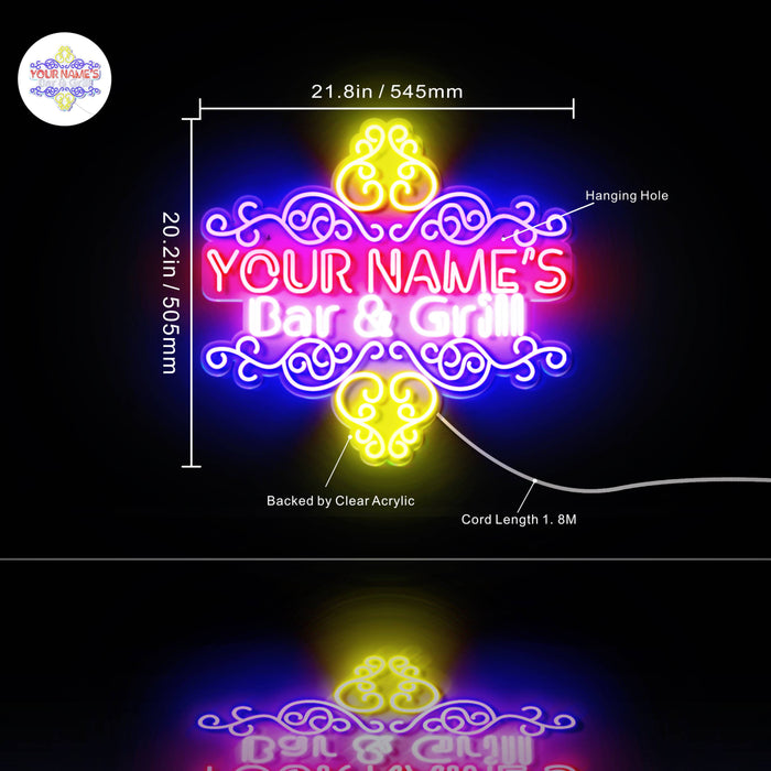 Custom Ultra-Bright Home Decor Restaurant Bar & Grill LED Sign with Remote (Neon-Style, LED Technology) - Way Up Gifts