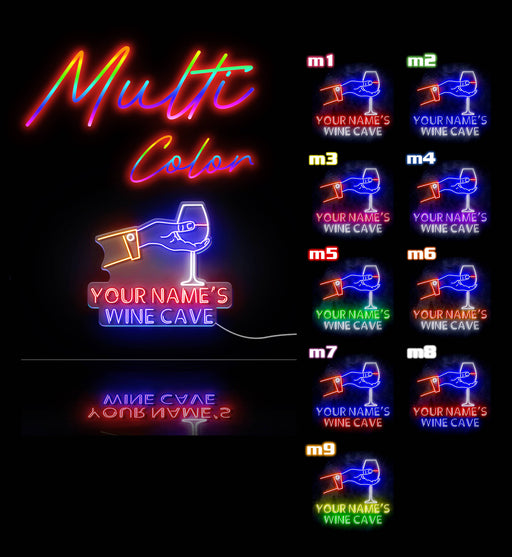 Custom Ultra-Bright Lounge Room Wine Cave LED Sign with Remote (Neon-Style, LED Technology) - LED Gift Works