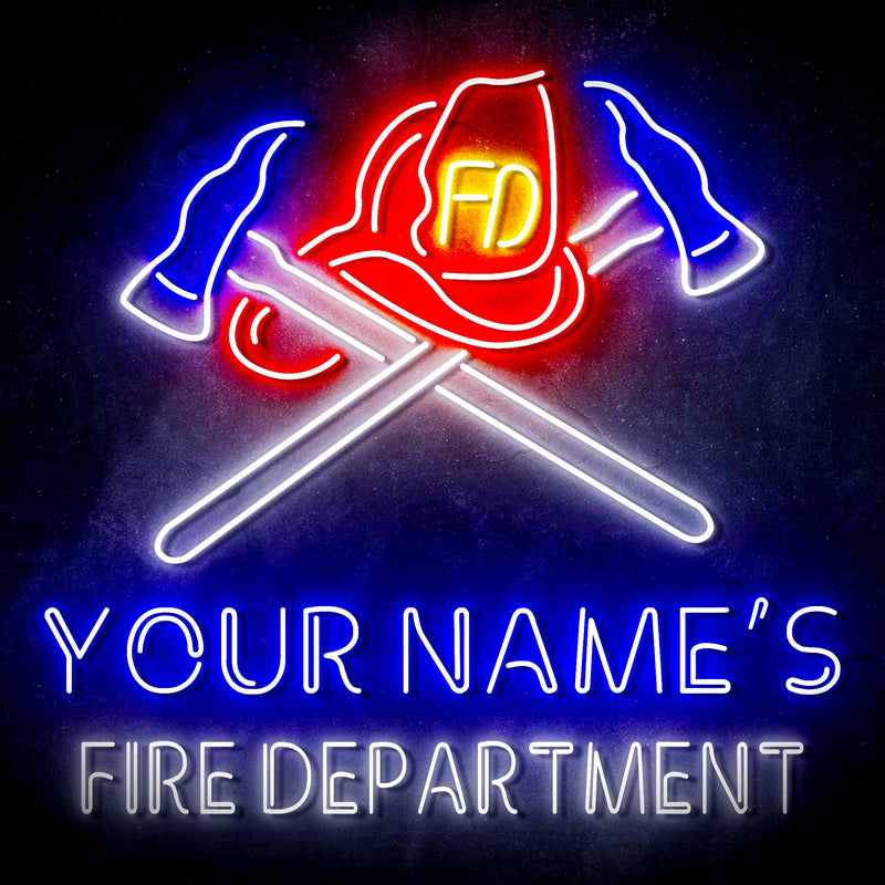 Personalized Ultra-Bright Fire Fighter Gift Fire Department LED Sign with Remote (Neon-Style, LED Technology) - LED Gift Works