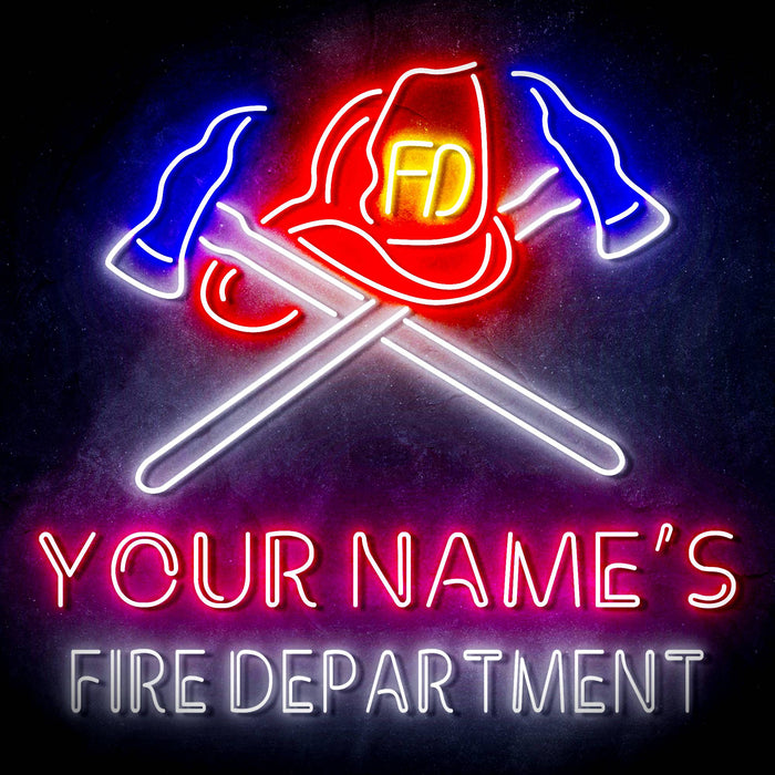 Personalized Ultra-Bright Fire Fighter Gift Fire Department LED Sign with Remote (Neon-Style, LED Technology) - Way Up Gifts