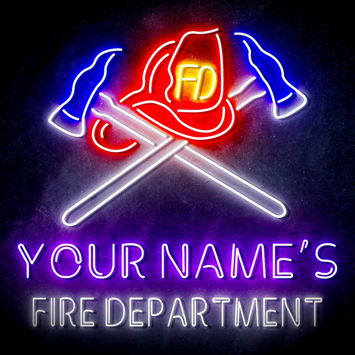 Personalized Ultra-Bright Fire Fighter Gift Fire Department LED Sign with Remote (Neon-Style, LED Technology) - Way Up Gifts