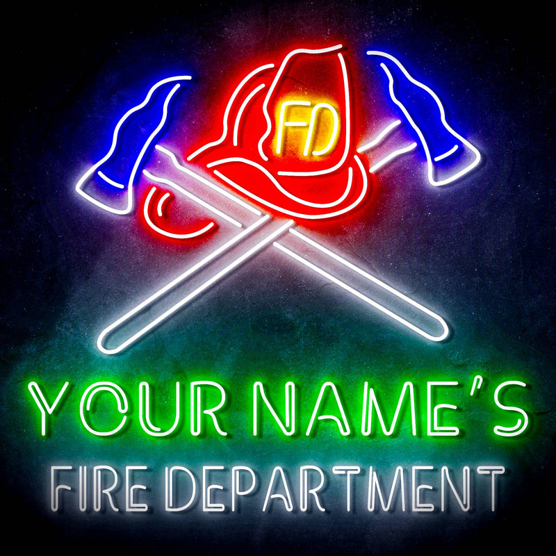 Personalized Ultra-Bright Fire Fighter Gift Fire Department LED Sign with Remote (Neon-Style, LED Technology) - LED Gift Works