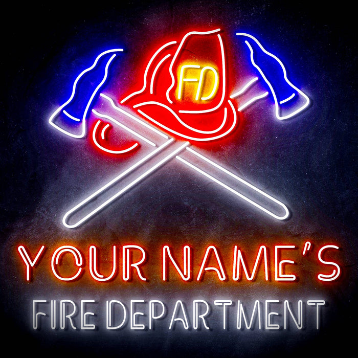 Personalized Ultra-Bright Fire Fighter Gift Fire Department LED Sign with Remote (Neon-Style, LED Technology) - Way Up Gifts