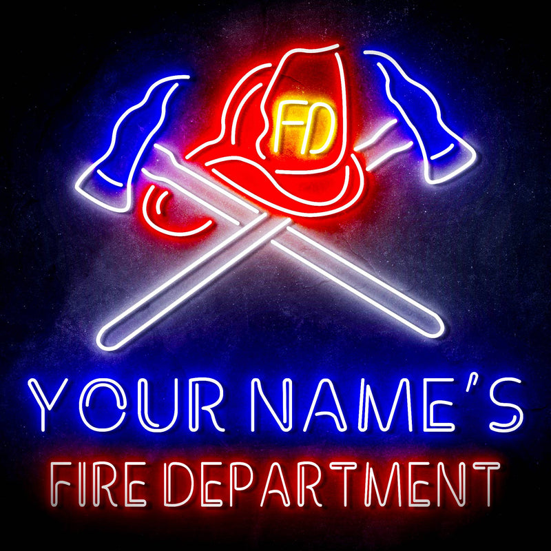 Personalized Ultra-Bright Fire Fighter Gift Fire Department LED Sign with Remote (Neon-Style, LED Technology) - LED Gift Works